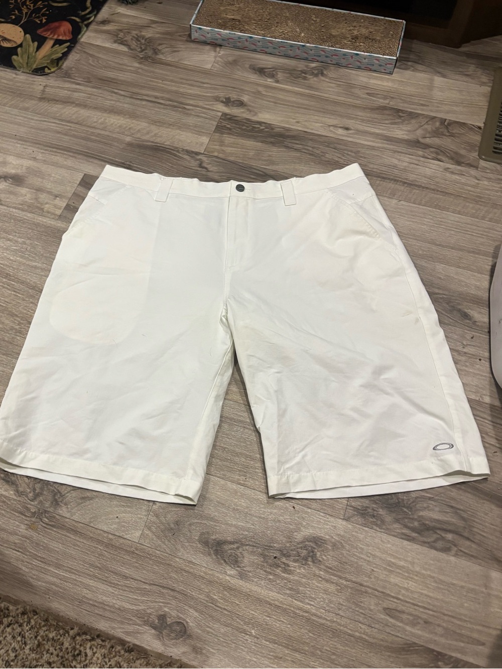Oakley Men's White Flat-Front Performance Shorts